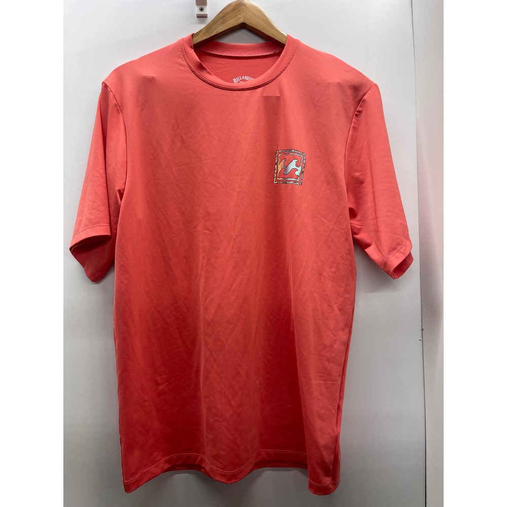 Billabong Mens UV Surf Rash Guard Coral Orange UPF 50+ Loose Fit Large 0671013